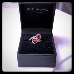Macy’s 14k gold ring with rubies